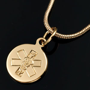 14k Yellow Gold Medical Pendant or Charm 3/8 inch 14k Yellow Gold Medical Pendant or Charm 3/8 inch