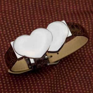 4 GB Leather and Stainless Medical USB Heart Bracelet 4 GB Leather and Stainless USB Heart Bracelet