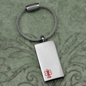 USB Flash Drive Medical ID Stainless Steel Keychain USB Flash Drive Medical ID Stainless Steel Keychain