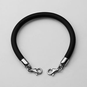 Black Rubber Bracelet w/Lobster Clasp Black Rubber Bracelet w/Lobster Clasp